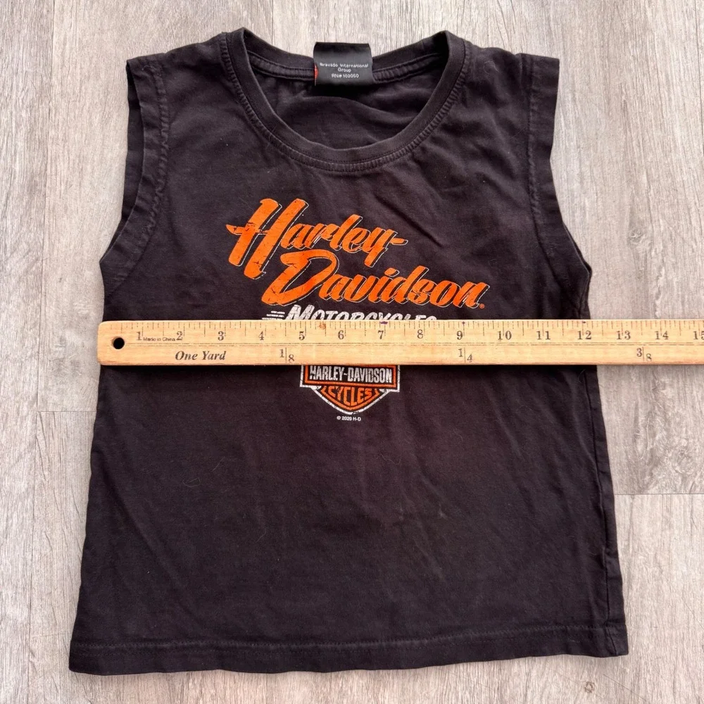 Harley-Davidson Kids War Horse Ocala Florida Sleeveless Graphic Tee Black Shirt